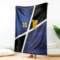 Custom Scottish Football Blanket Lion and Tartan Patchwork Pattern