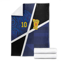 Custom Scottish Football Blanket Lion and Tartan Patchwork Pattern