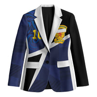 Custom Scottish Football Blazer Lion and Tartan Patchwork Pattern