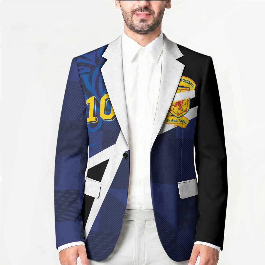 Custom Scottish Football Blazer Lion and Tartan Patchwork Pattern