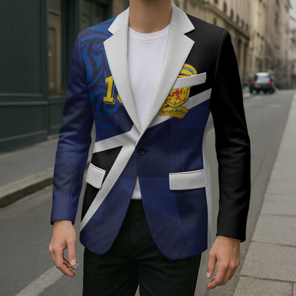 Custom Scottish Football Blazer Lion and Tartan Patchwork Pattern