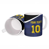 Custom Scottish Football Ceramic Mug Lion and Tartan Patchwork Pattern