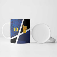 Custom Scottish Football Ceramic Mug Lion and Tartan Patchwork Pattern