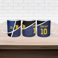 Custom Scottish Football Ceramic Mug Lion and Tartan Patchwork Pattern