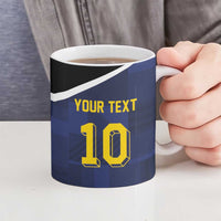 Custom Scottish Football Ceramic Mug Lion and Tartan Patchwork Pattern