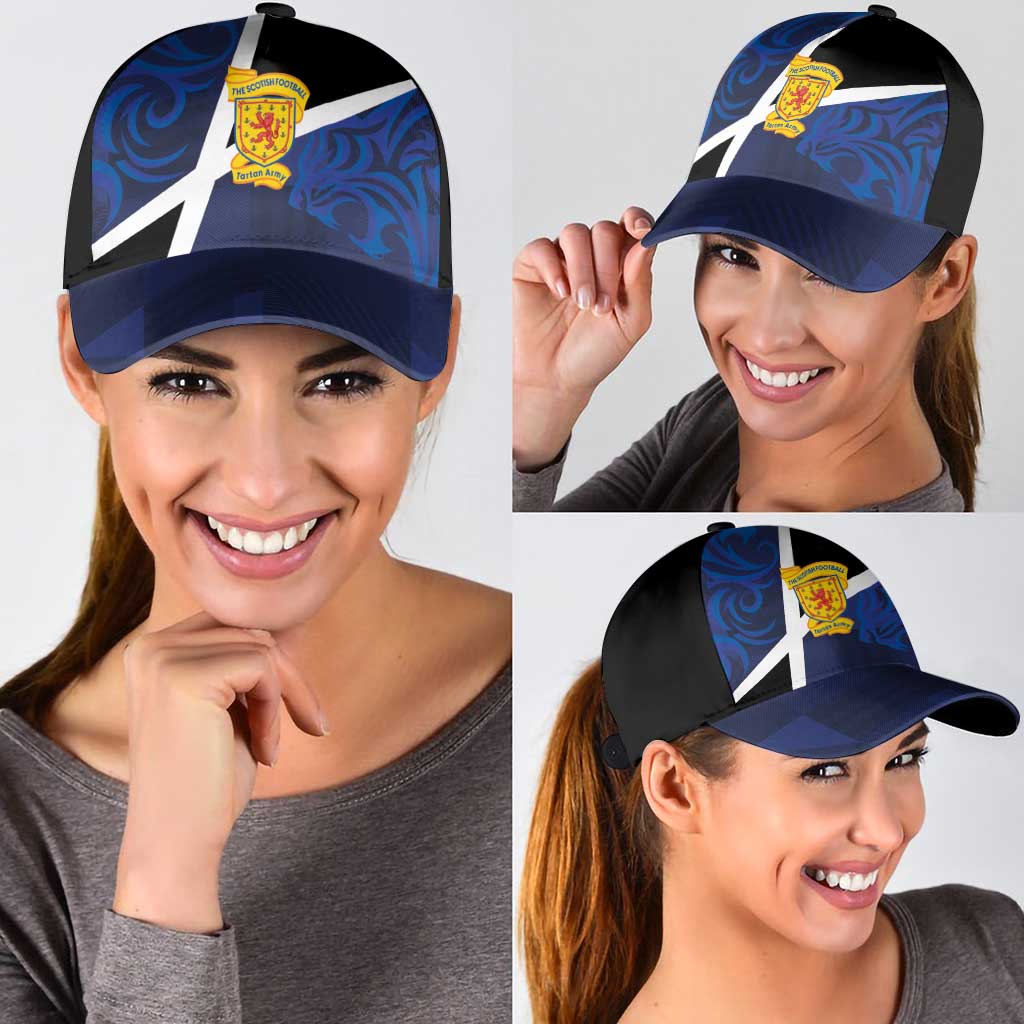 Scottish Football Classic Cap Lion and Tartan Patchwork Pattern
