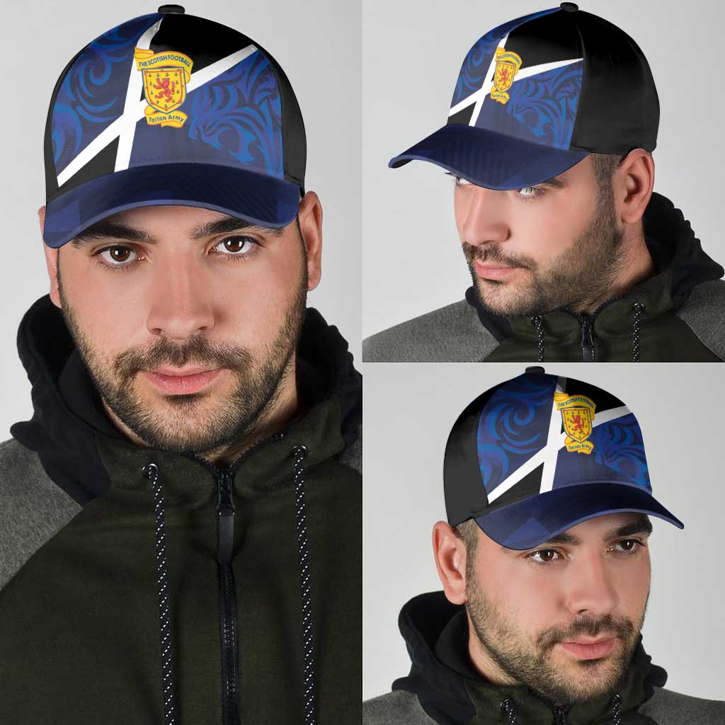 Scottish Football Classic Cap Lion and Tartan Patchwork Pattern