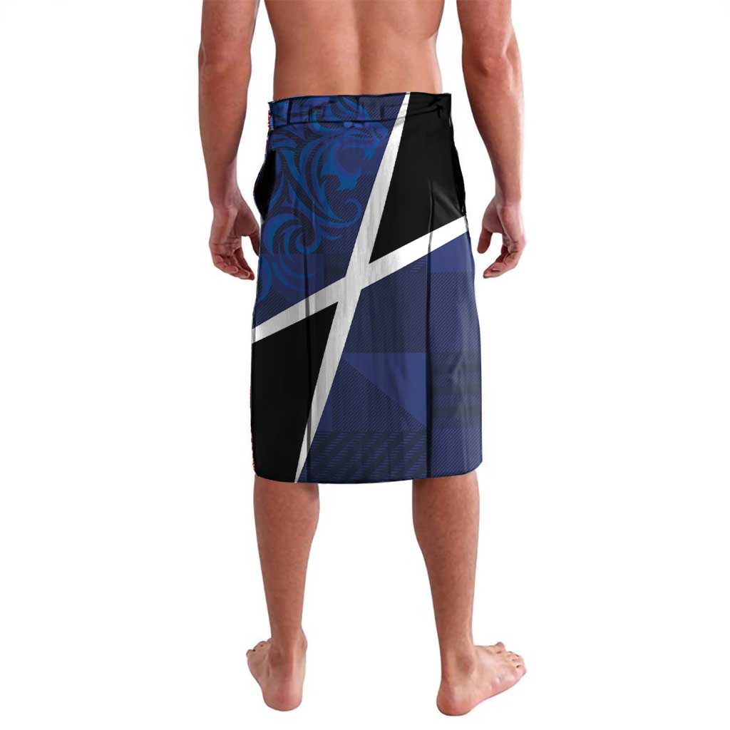 Custom Scottish Football Lavalava Lion and Tartan Patchwork Pattern
