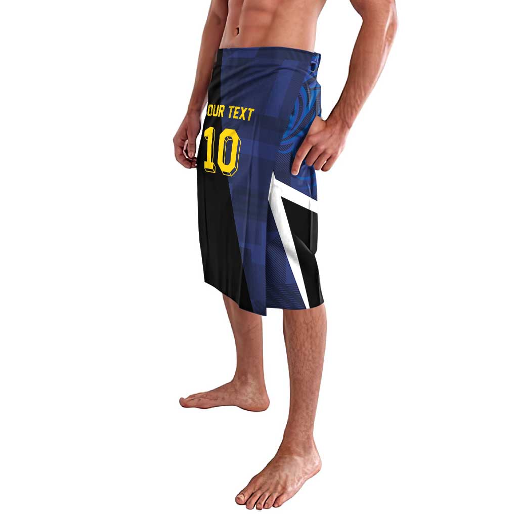 Custom Scottish Football Lavalava Lion and Tartan Patchwork Pattern