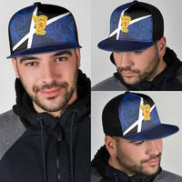 Scottish Football Mesh Trucker Cap Lion and Tartan Patchwork Pattern