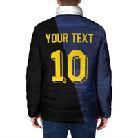 Custom Scottish Football Padded Jacket Lion and Tartan Patchwork Pattern