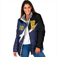 Custom Scottish Football Padded Jacket Lion and Tartan Patchwork Pattern