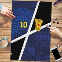 Custom Scottish Football Puzzle Lion and Tartan Patchwork Pattern