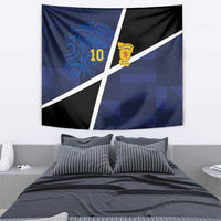 Custom Scottish Football Tapestry Lion and Tartan Patchwork Pattern