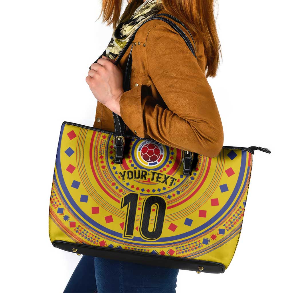 Custom Colombia Football Leather Tote Bag Sporty Vueltiao Hat