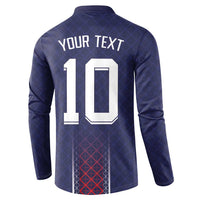 Custom Midnight Navy Football Button Sweatshirt Paris Architectural Heritage Style - Wonder Print Shop