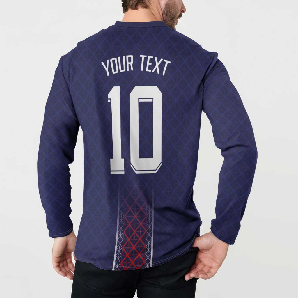 Custom Midnight Navy Football Button Sweatshirt Paris Architectural Heritage Style - Wonder Print Shop