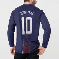 Custom Midnight Navy Football Button Sweatshirt Paris Architectural Heritage Style - Wonder Print Shop