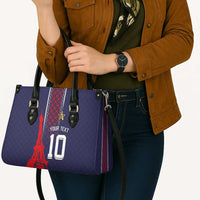 Custom Midnight Navy Football Leather Bag Paris Architectural Heritage Style - Wonder Print Shop