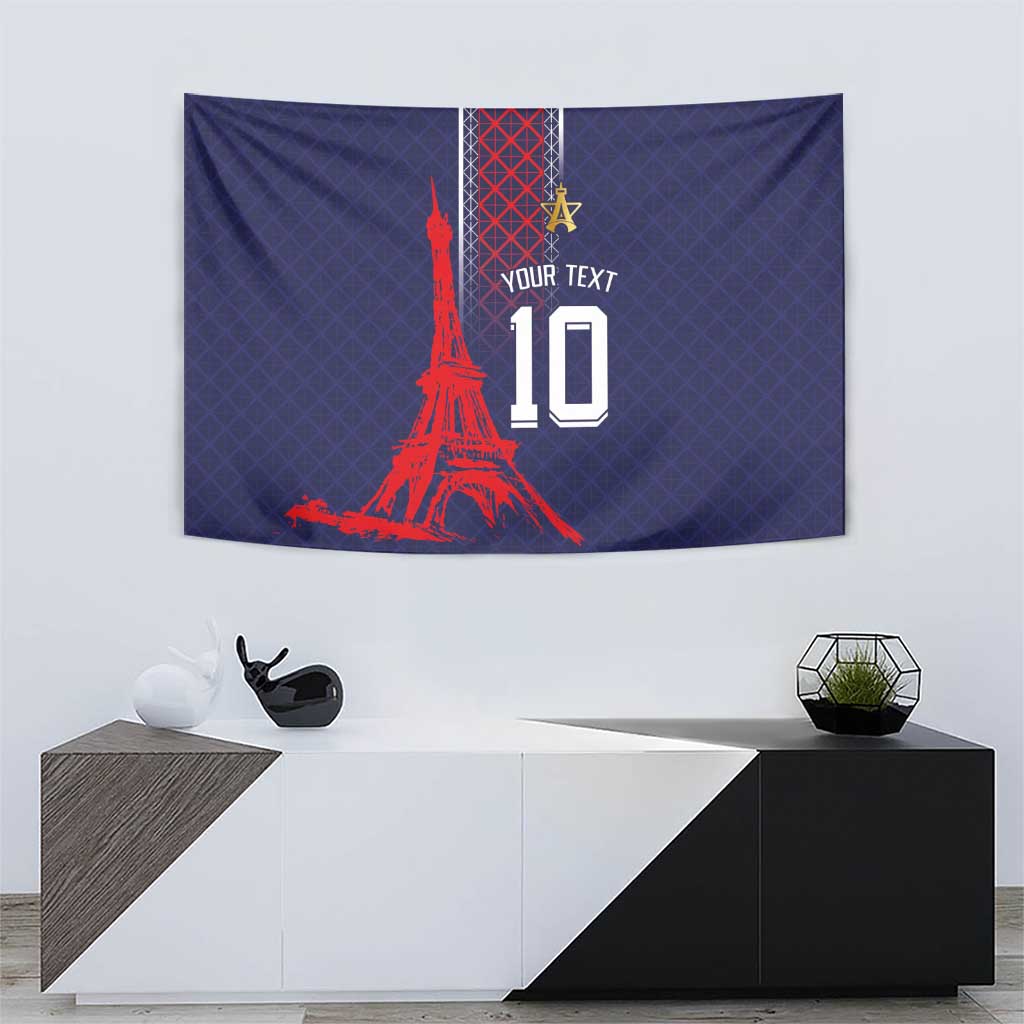 Custom Midnight Navy Football Tapestry Paris Architectural Heritage Style - Wonder Print Shop