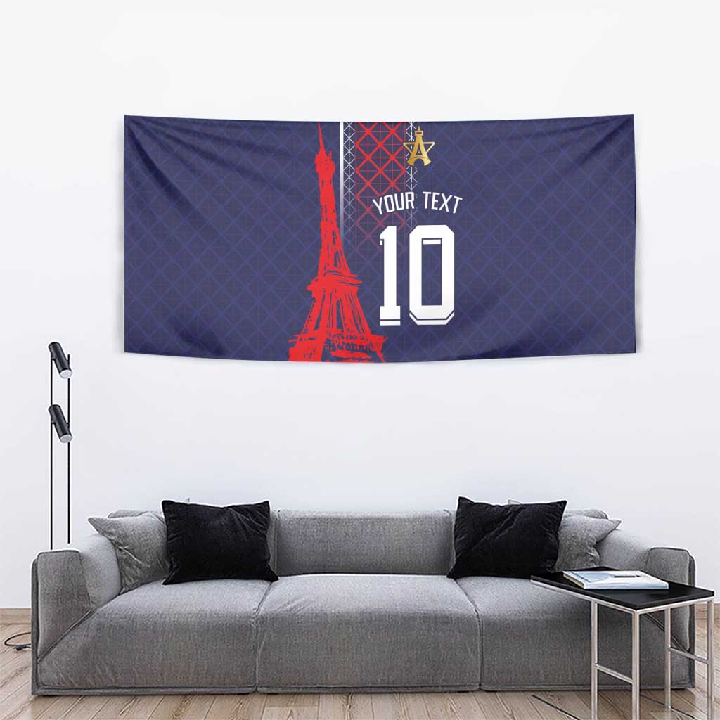 Custom Midnight Navy Football Tapestry Paris Architectural Heritage Style - Wonder Print Shop