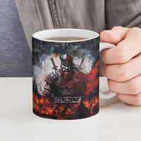 Viking Valhalla Ceramic Mug Norseman and Burning Battlefield - Wonder Print Shop