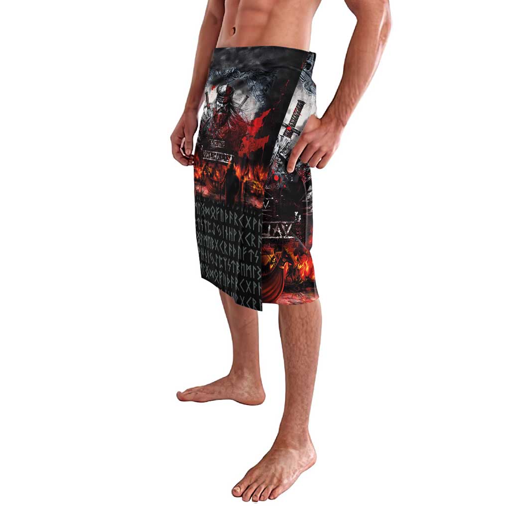 Viking Valhalla Lavalava Norseman and Burning Battlefield - Wonder Print Shop