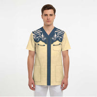 Vintage Western Yoke Shirt Ornament Style Scrub Top - Wonder Print Shop