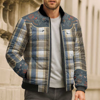 Vintage Western Flowers Yoke Shirt Style Bomber Puffer Jacket Gingham - Wonder Print Shop