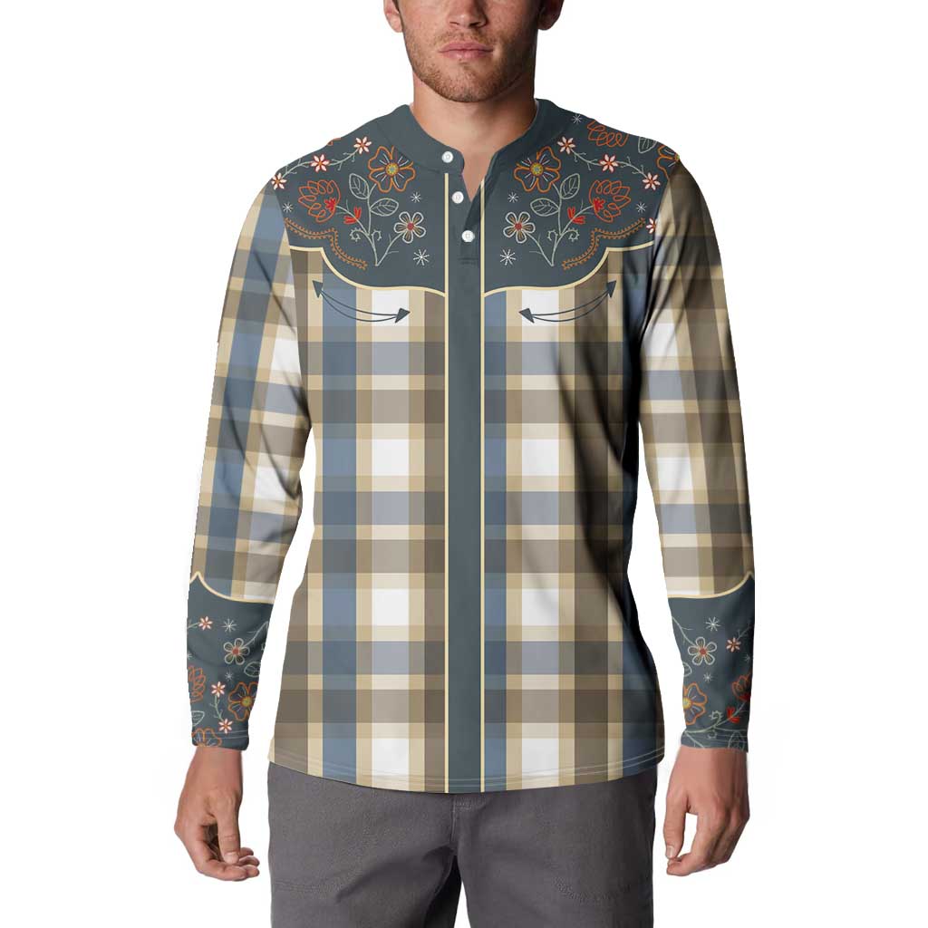 Vintage Western Flowers Yoke Shirt Style Button Sweatshirt Gingham - Wonder Print Shop