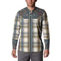 Vintage Western Flowers Yoke Shirt Style Button Sweatshirt Gingham - Wonder Print Shop