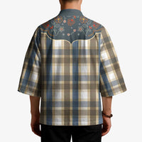 Vintage Western Flowers Yoke Shirt Style Kimono Gingham - Wonder Print Shop
