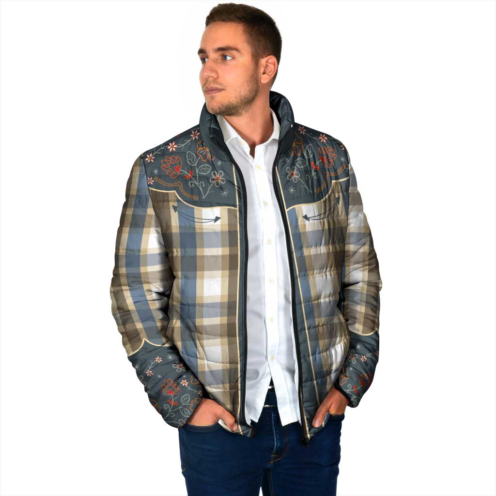 Vintage Western Flowers Yoke Shirt Style Padded Jacket Gingham - Wonder Print Shop