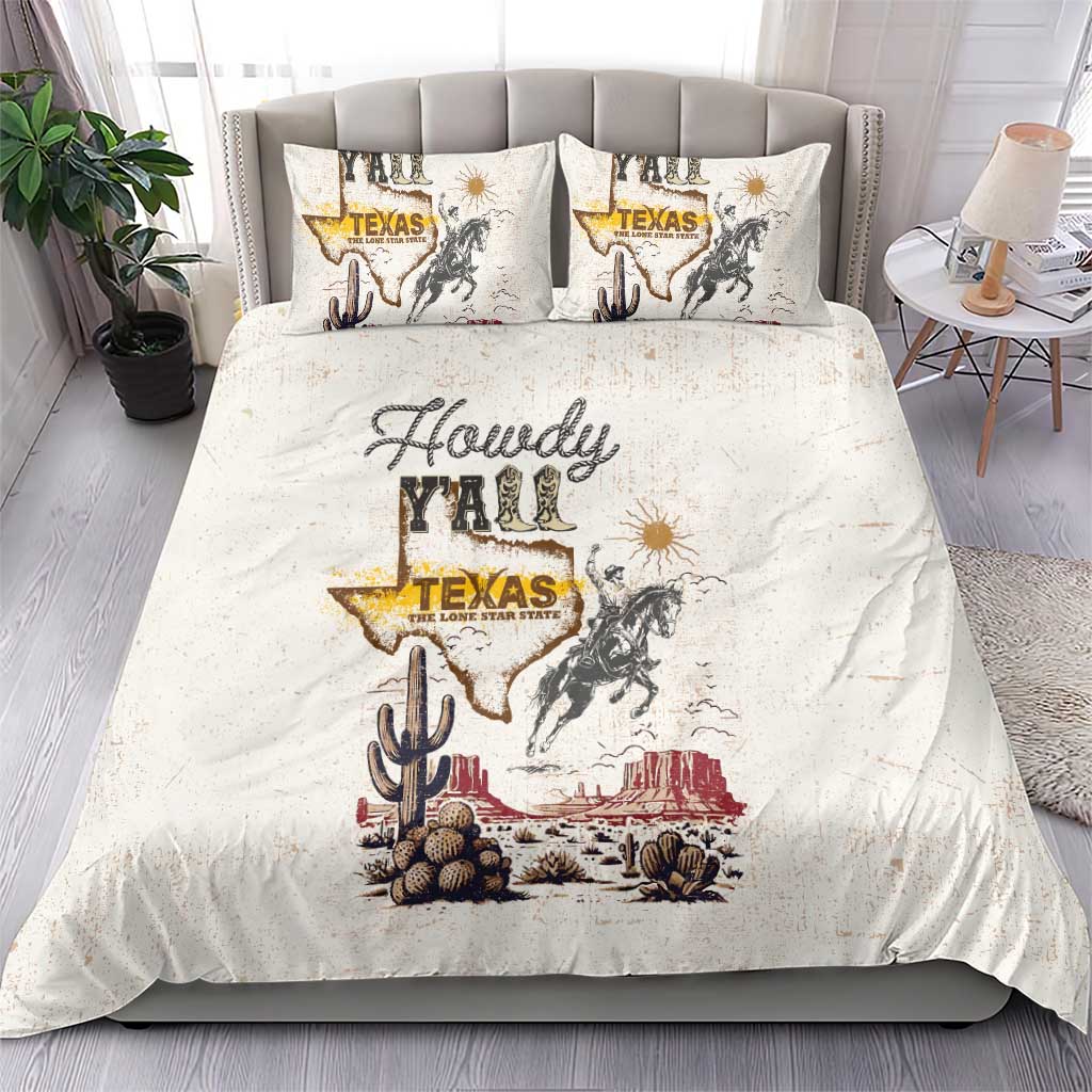 Texas Heritage Vintage Style Bedding Set Howdy Y’all and Lone Star State - Wonder Print Shop