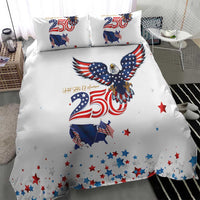 250 Years of American Freedom Bedding Set Flag Bald Eagle and Map