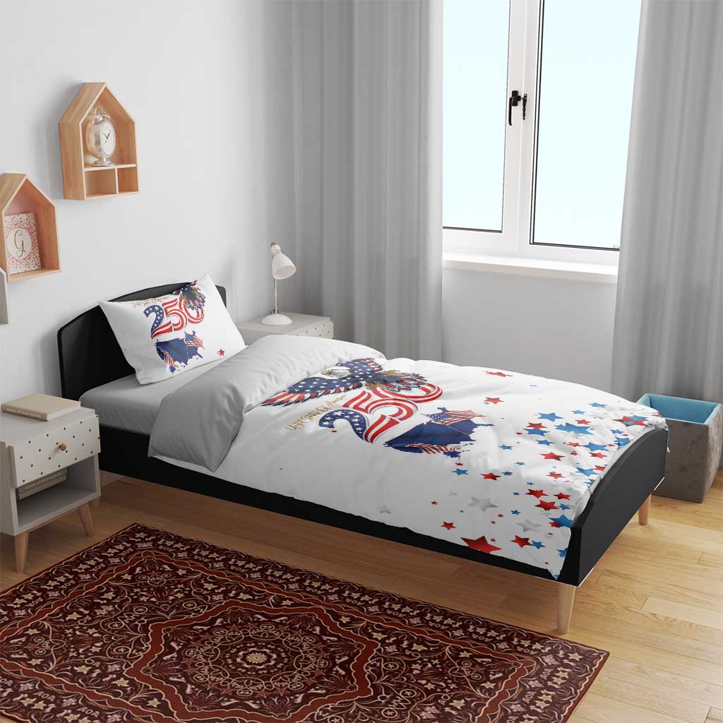 250 Years of American Freedom Bedding Set Flag Bald Eagle and Map