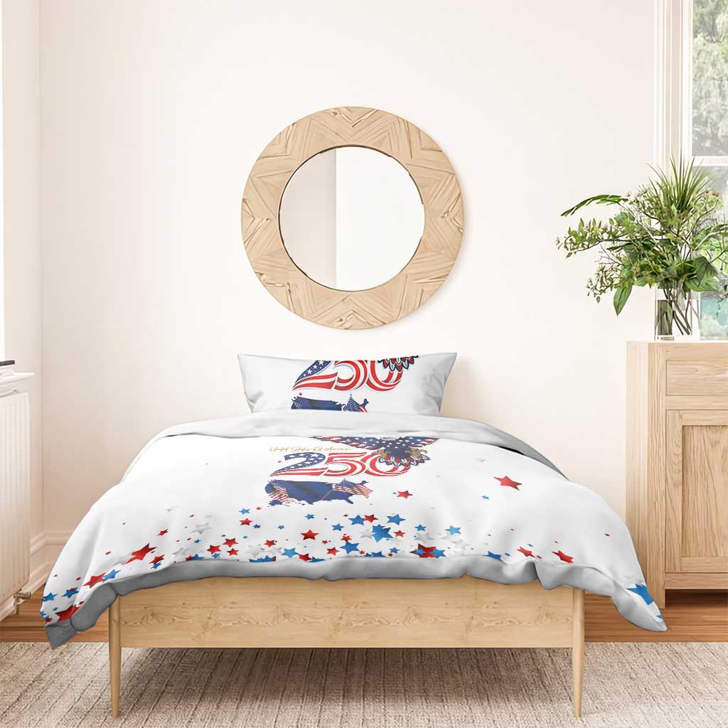 250 Years of American Freedom Bedding Set Flag Bald Eagle and Map