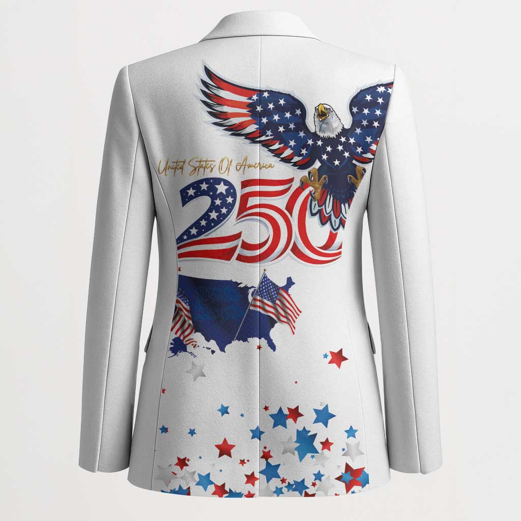 250 Years of American Freedom Blazer Flag Bald Eagle and Map