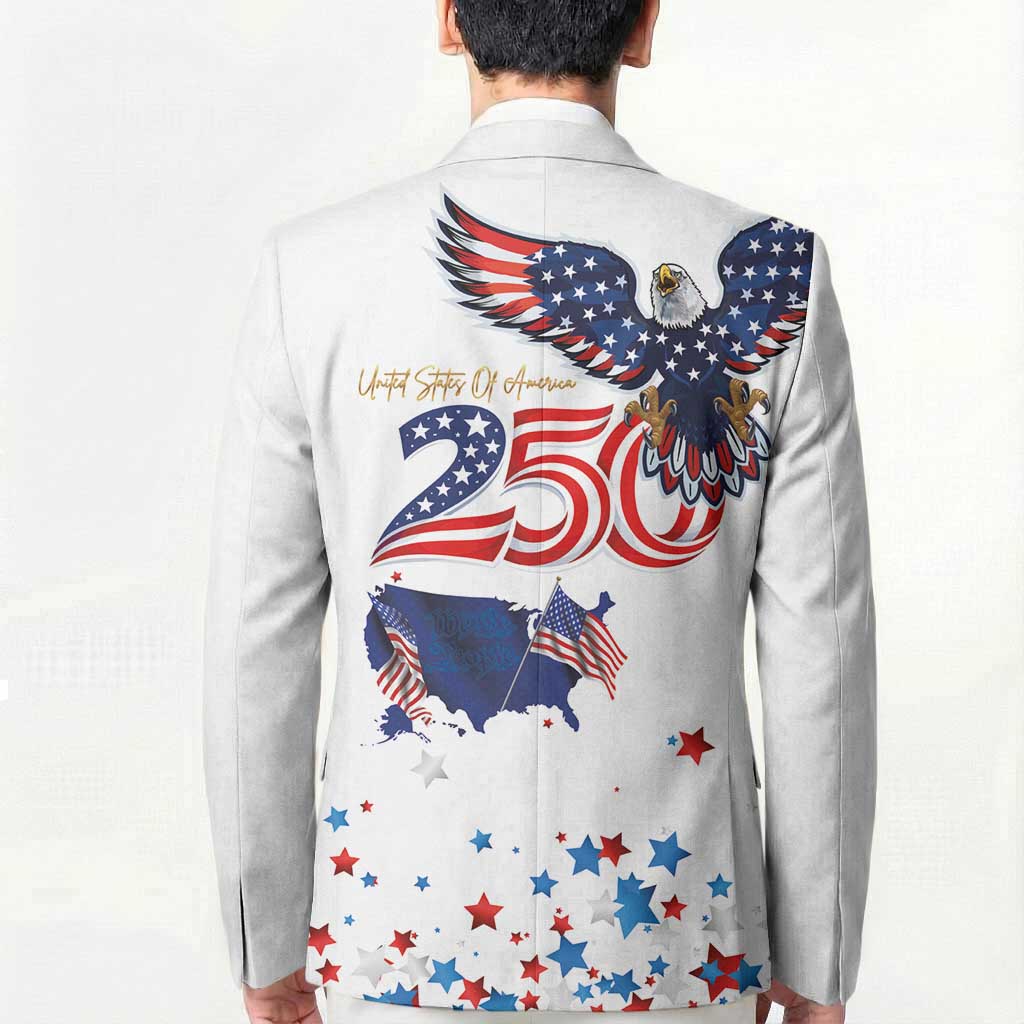 250 Years of American Freedom Blazer Flag Bald Eagle and Map