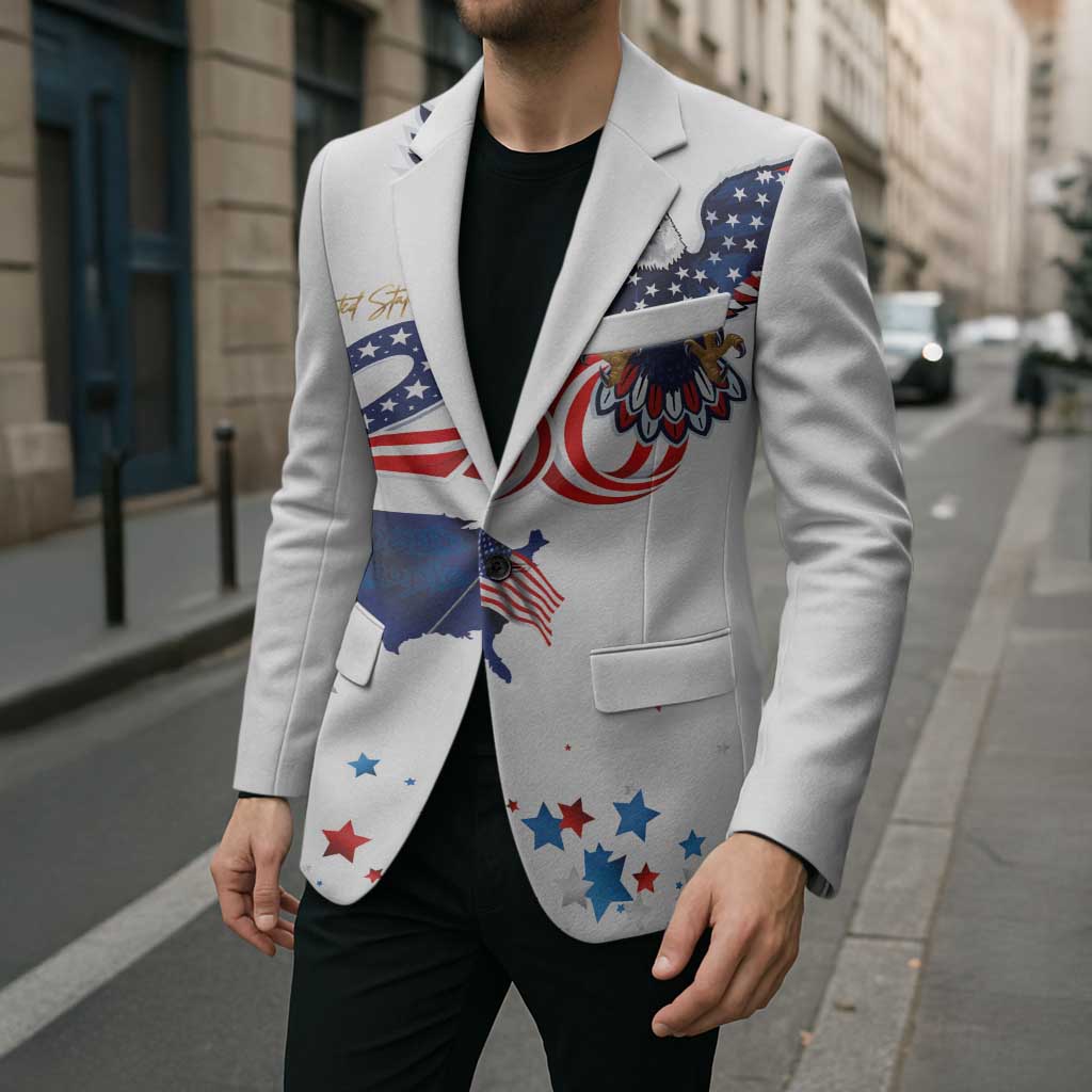 250 Years of American Freedom Blazer Flag Bald Eagle and Map