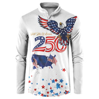 250 Years of American Freedom Button Sweatshirt Flag Bald Eagle and Map