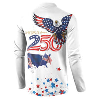 250 Years of American Freedom Button Sweatshirt Flag Bald Eagle and Map