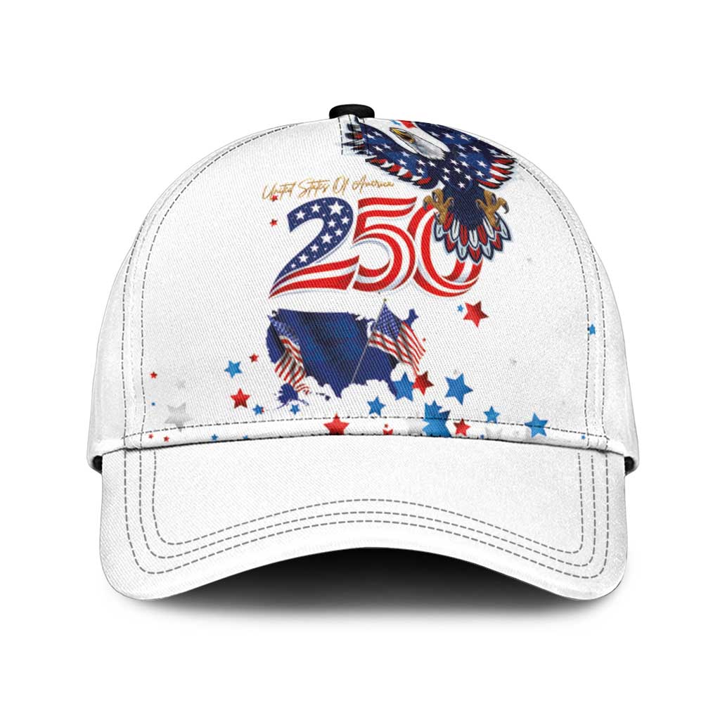 250 Years of American Freedom Classic Cap Flag Bald Eagle and Map