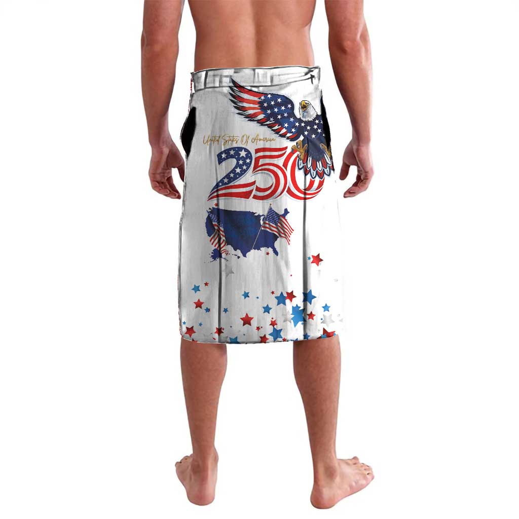 250 Years of American Freedom Lavalava Flag Bald Eagle and Map
