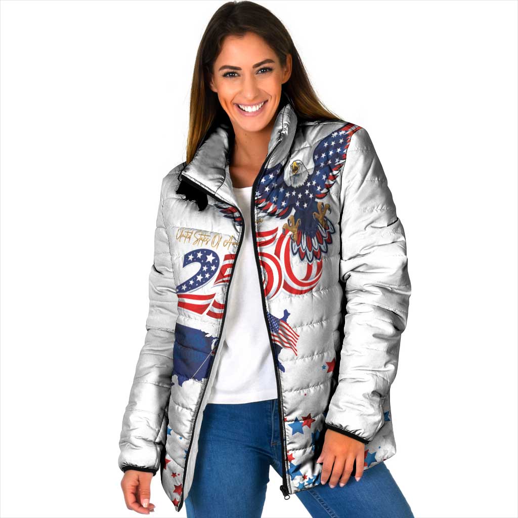 250 Years of American Freedom Padded Jacket Flag Bald Eagle and Map