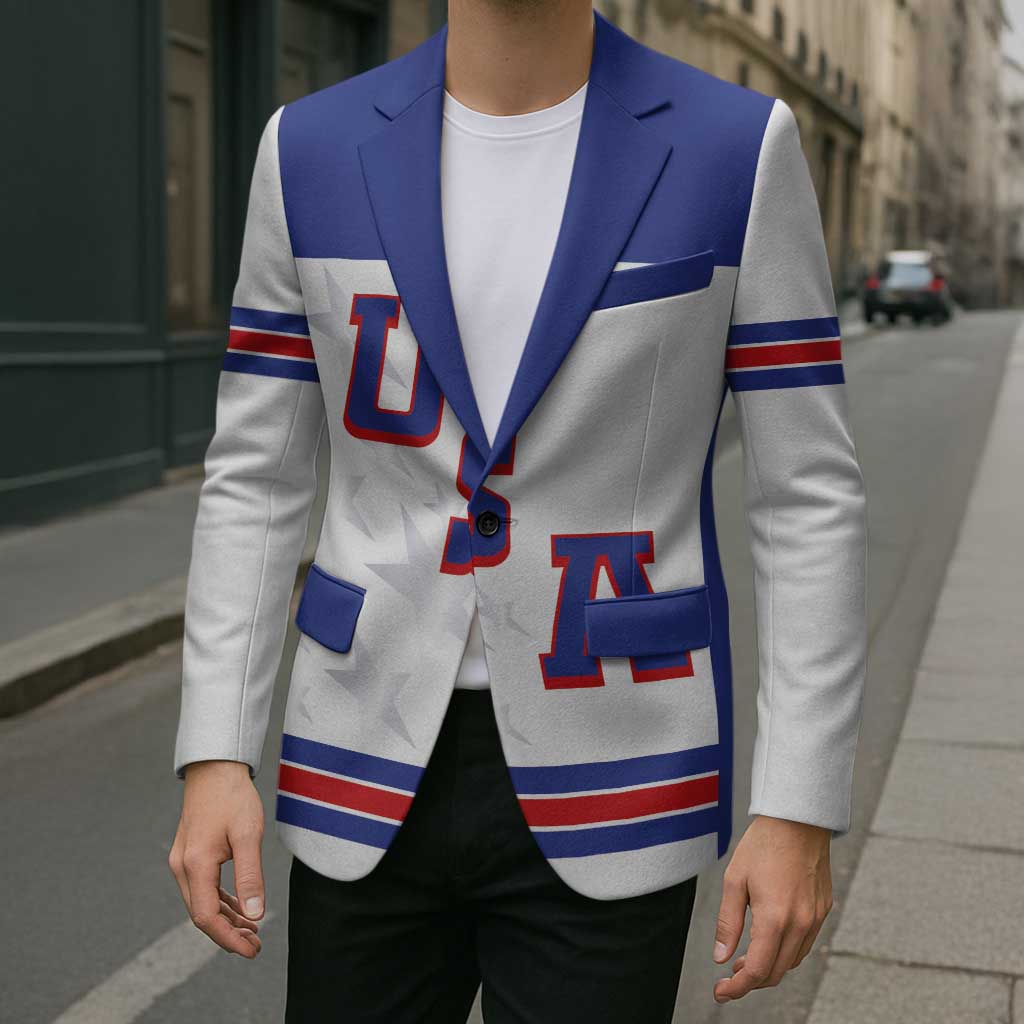 USA Ice Hockey Custom Blazer Sporty Style