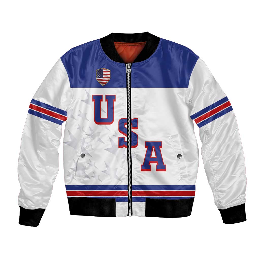 USA Ice Hockey Custom Bomber Jacket Sporty Style