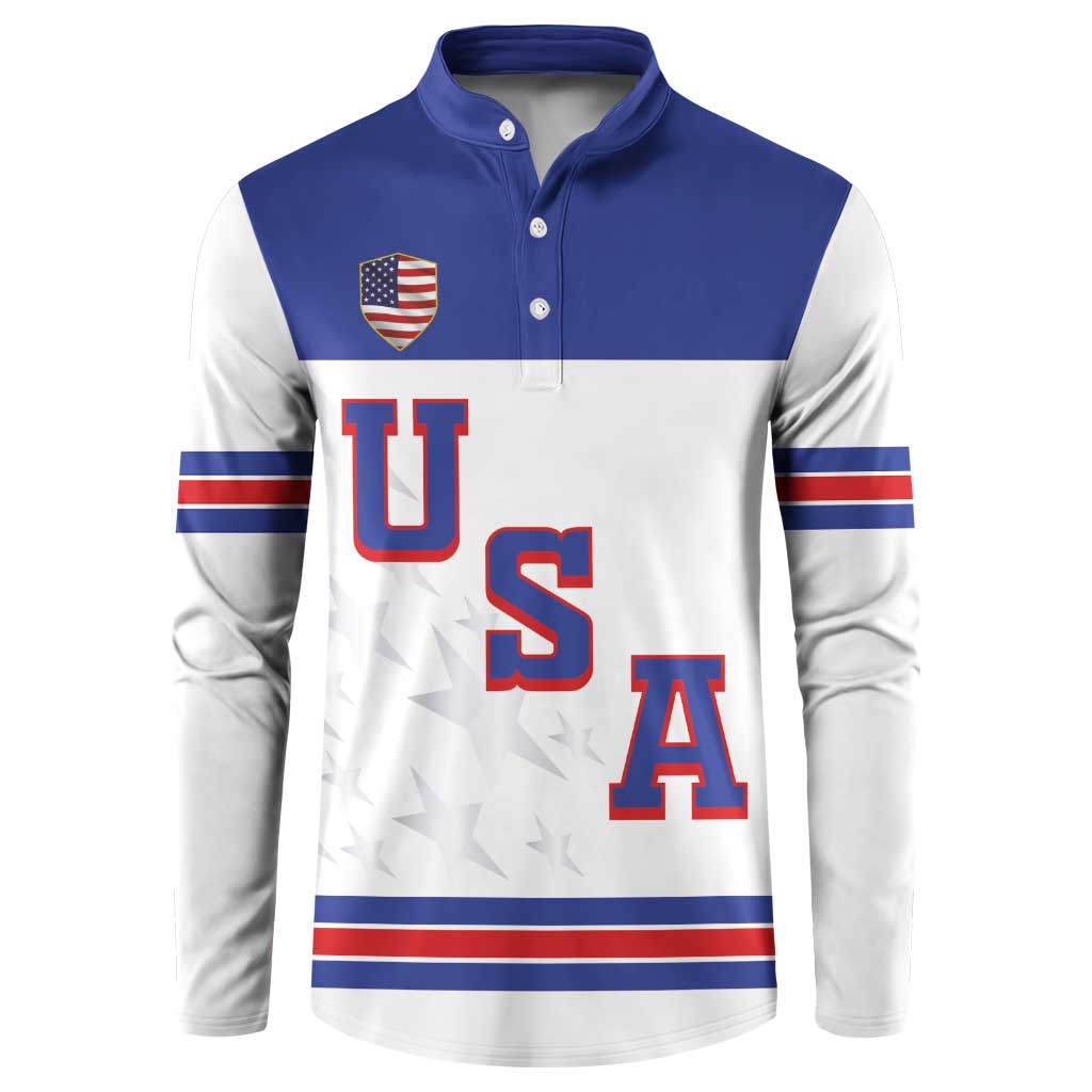 USA Ice Hockey Custom Button Sweatshirt Sporty Style