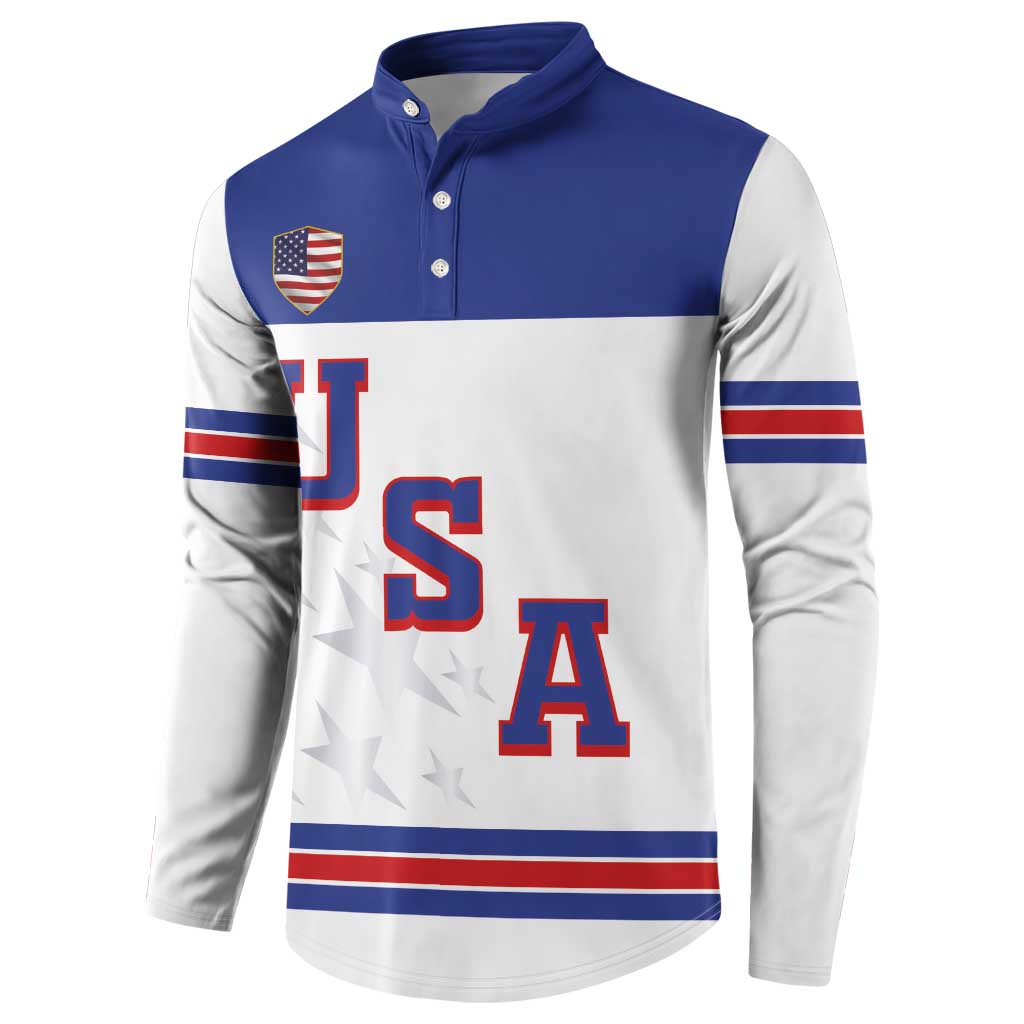 USA Ice Hockey Custom Button Sweatshirt Sporty Style