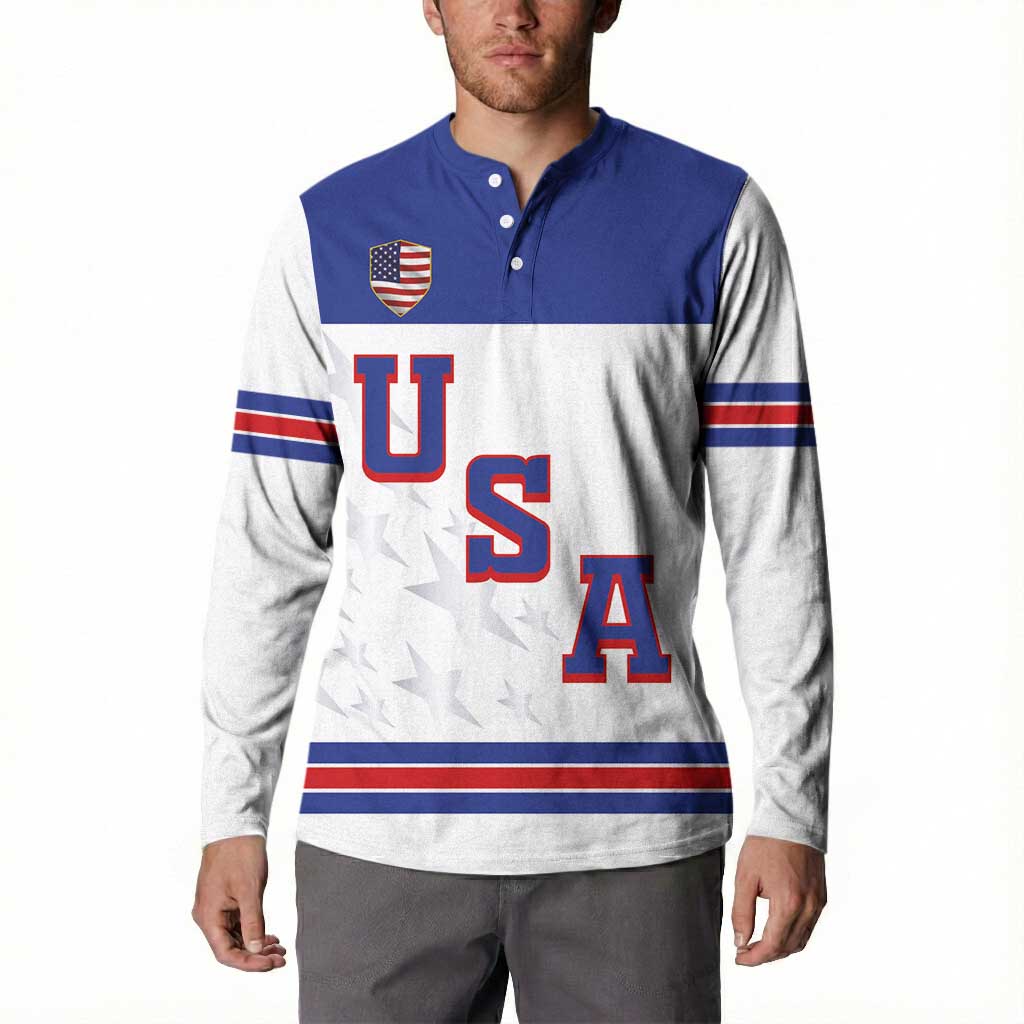 USA Ice Hockey Custom Button Sweatshirt Sporty Style